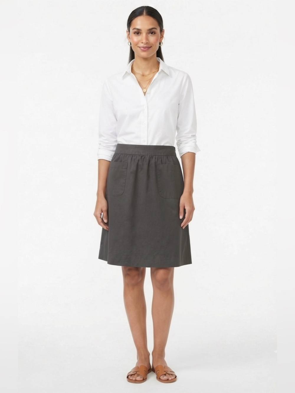 Maeve Anthropologie Charcoal Gray Utility Pocket A-Line Skirt - Size 4